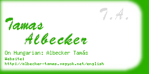 tamas albecker business card